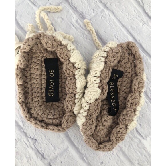 So Loved So Blessed size 0-6M Knit Booties Cream NEW - Picture 3 of 4